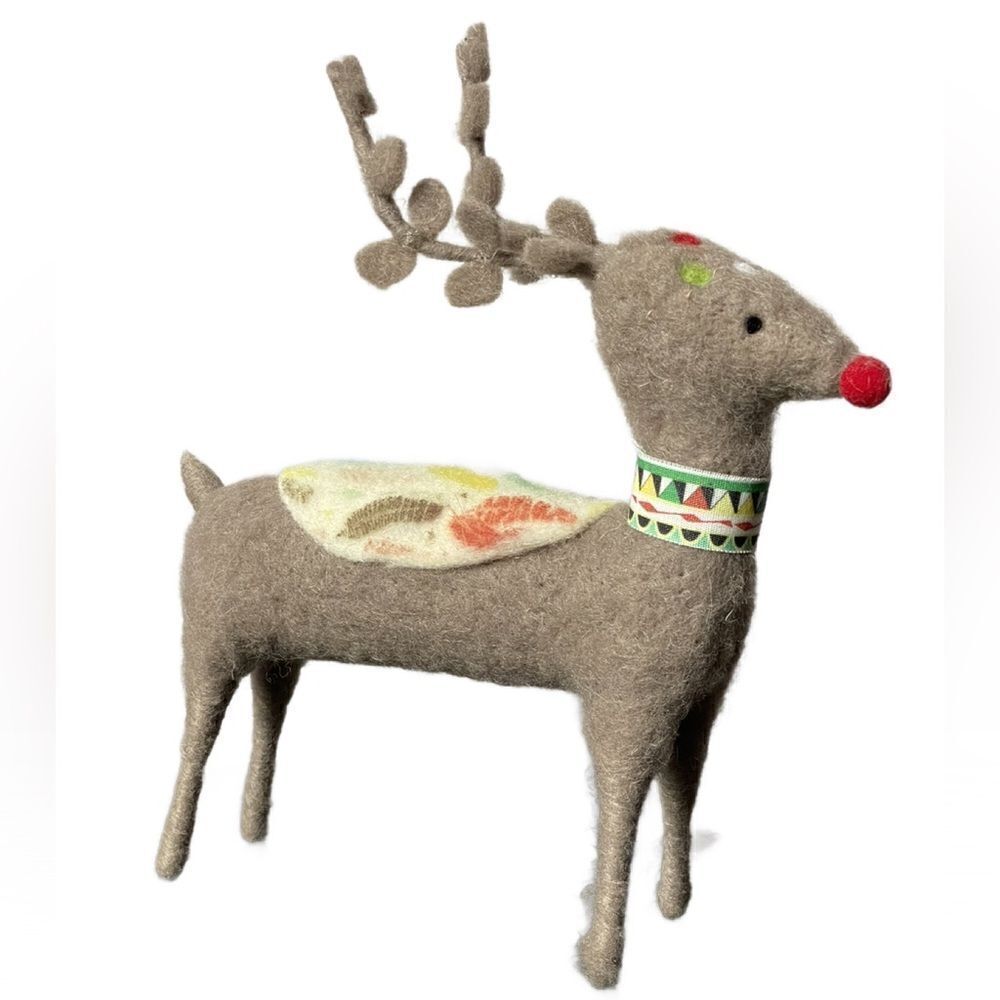 Bohemian Felt Reindeer Figurine/Christmas Decoration